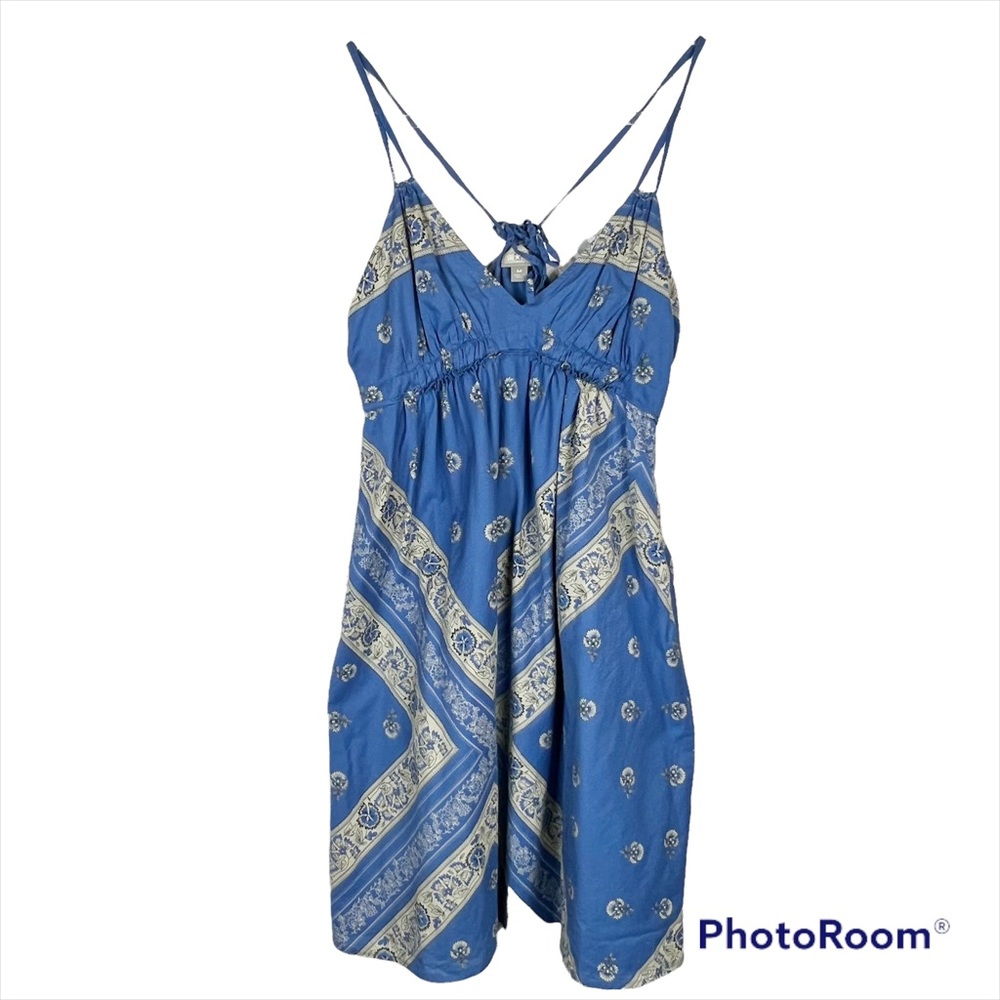 EUC Converse One Star Blue Bandana Printed Tie Back Cotton Dress